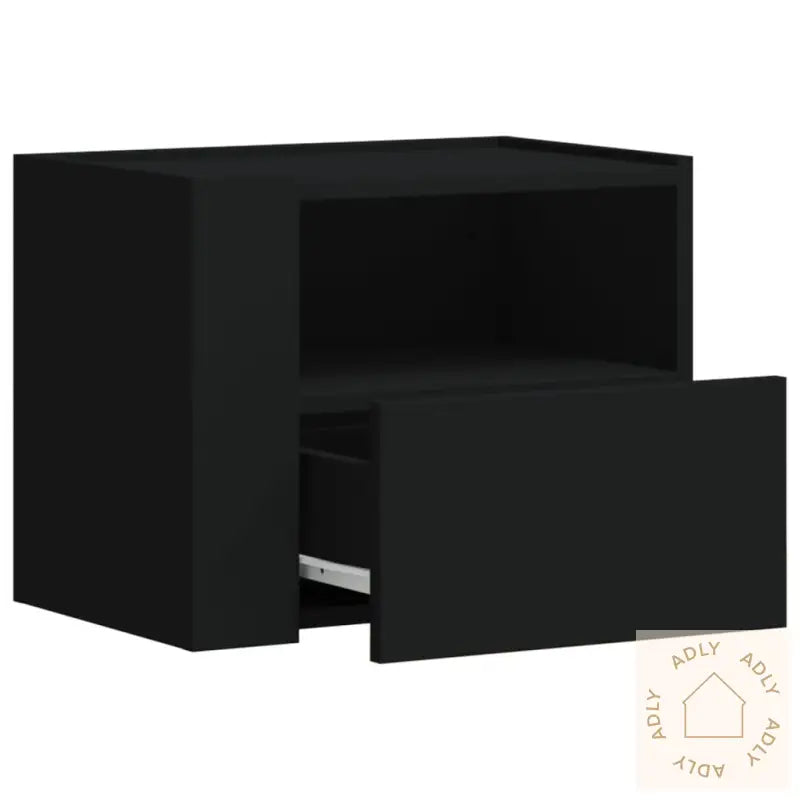 Veggmontert Nattbord Svart 45X30X35 Cm
