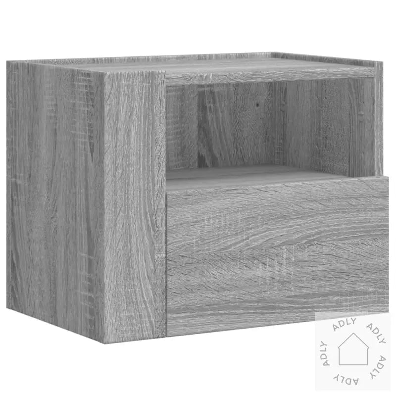 Veggmonterte Nattbord 2 Stk Grå Sonoma 45X30X35 Cm