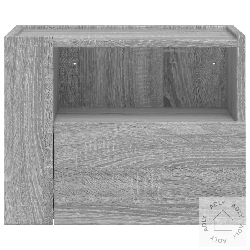 Veggmonterte Nattbord 2 Stk Grå Sonoma 45X30X35 Cm