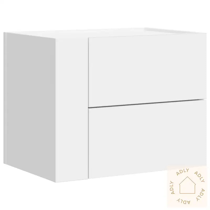 Veggmonterte Nattbord 2 Stk Hvit 45X30X35 Cm