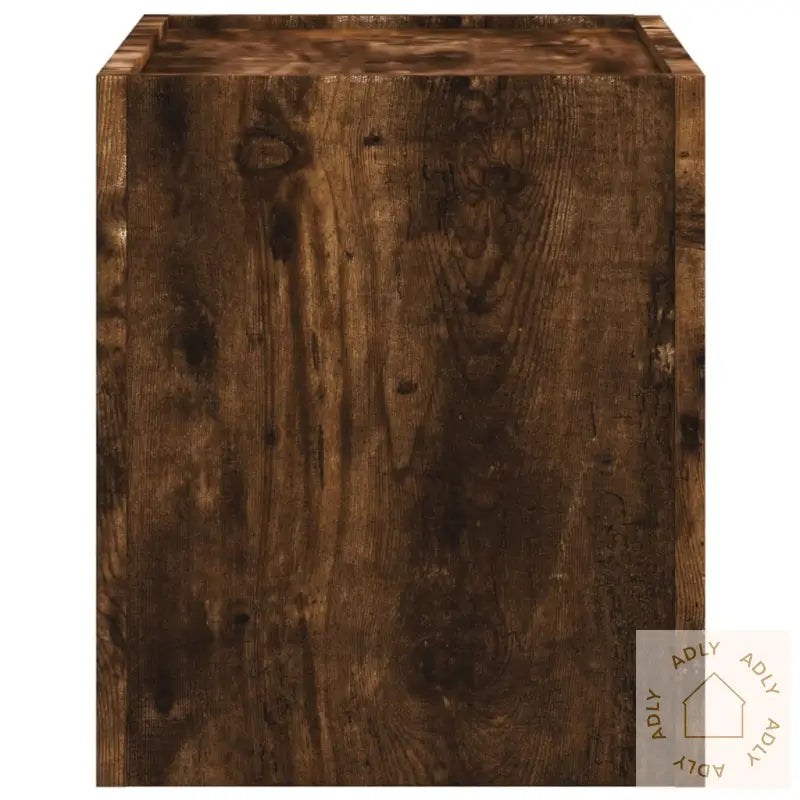 Veggmonterte Nattbord 2 Stk Røkt Eik 45X30X35 Cm