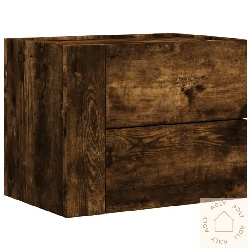 Veggmontert Nattbord Røkt Eik 45X30X35 Cm