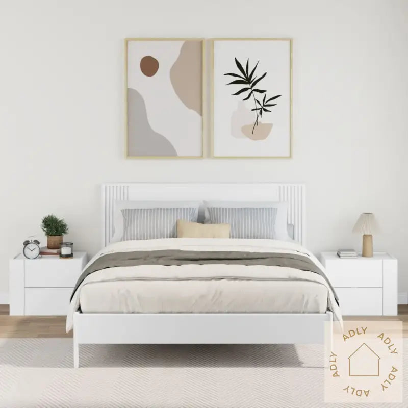 Veggmonterte Nattbord 2 Stk Hvit 45X30X35 Cm