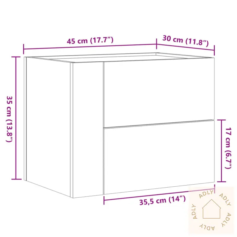 Veggmonterte Nattbord 2 Stk Hvit 45X30X35 Cm