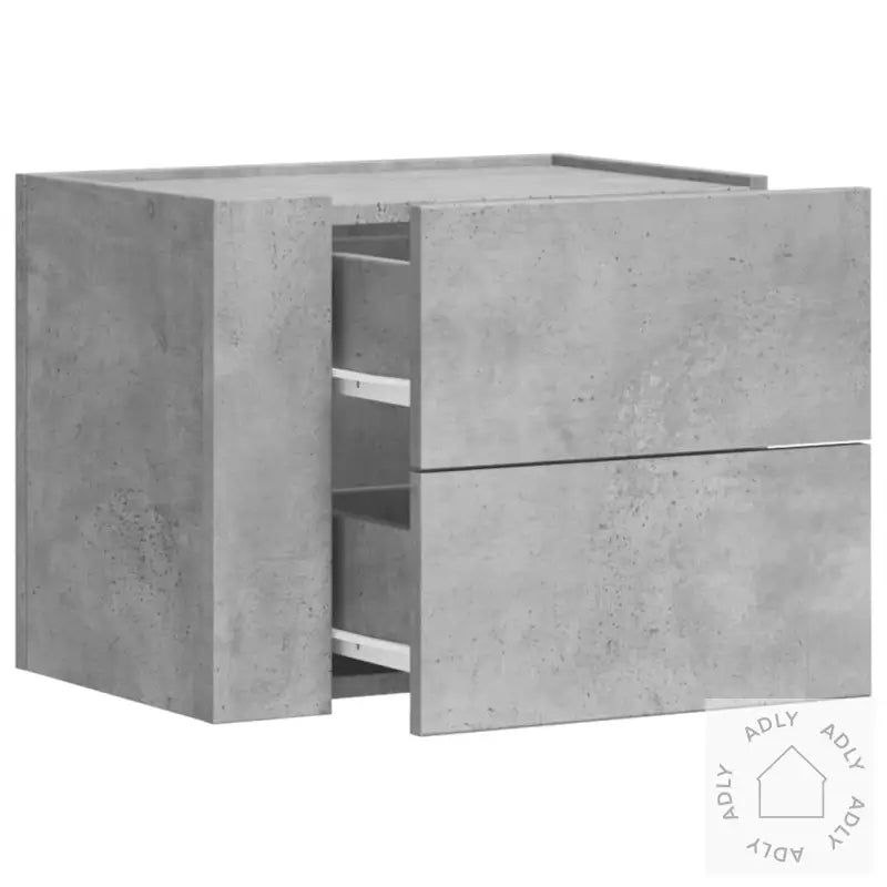 Veggmonterte Nattbord 2 Stk Betonggrå 45X30X35 Cm