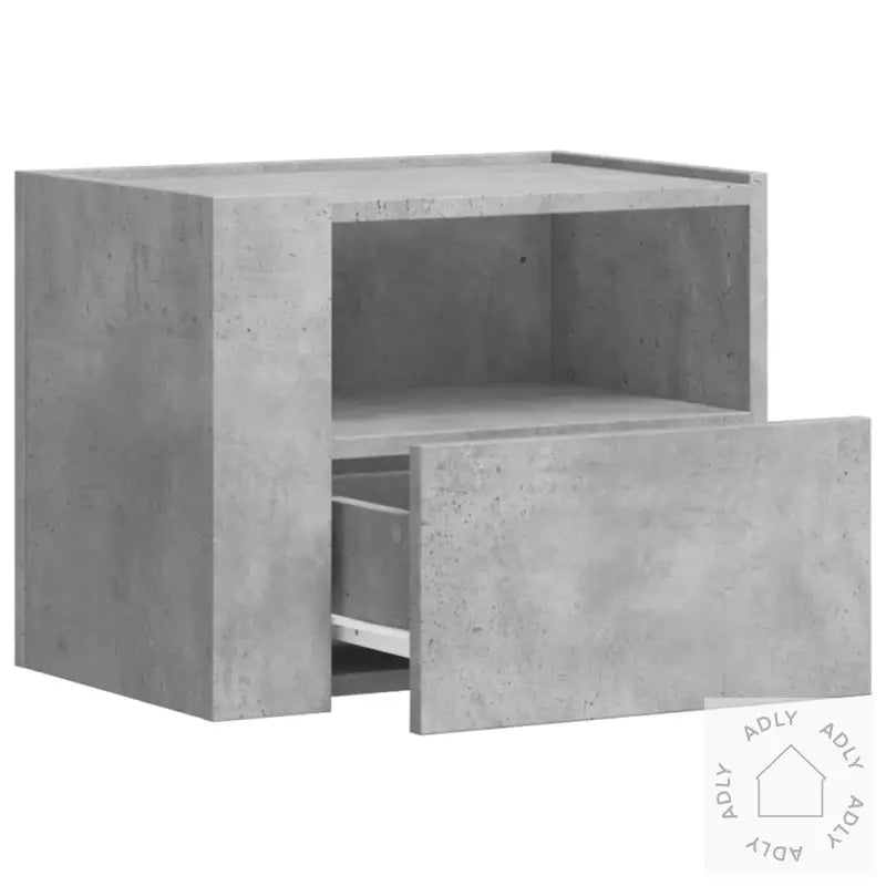 Veggmonterte Nattbord 2 Stk Betonggrå 45X30X35 Cm