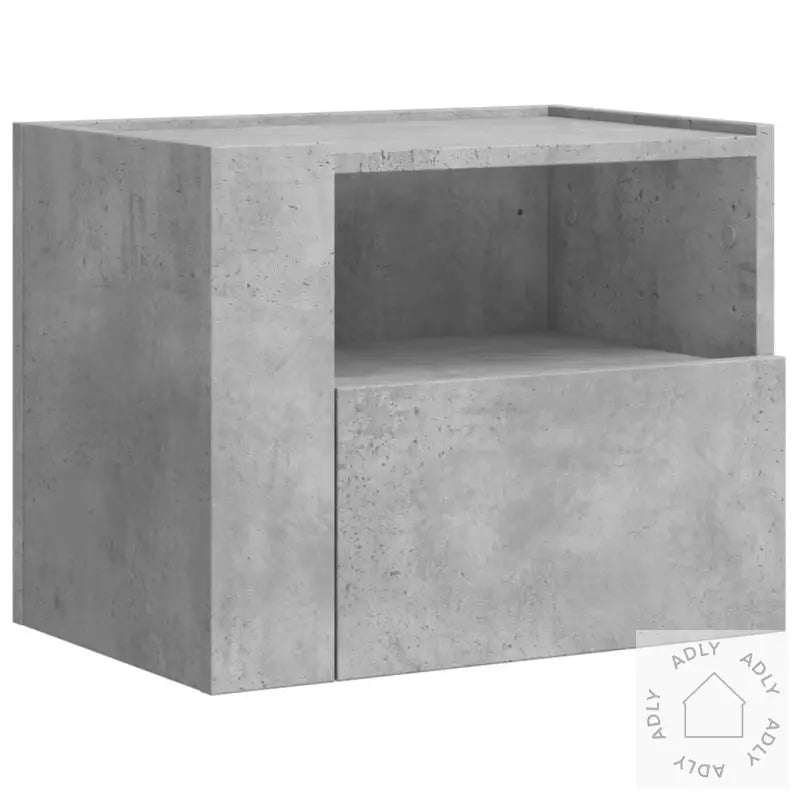 Veggmonterte Nattbord 2 Stk Betonggrå 45X30X35 Cm