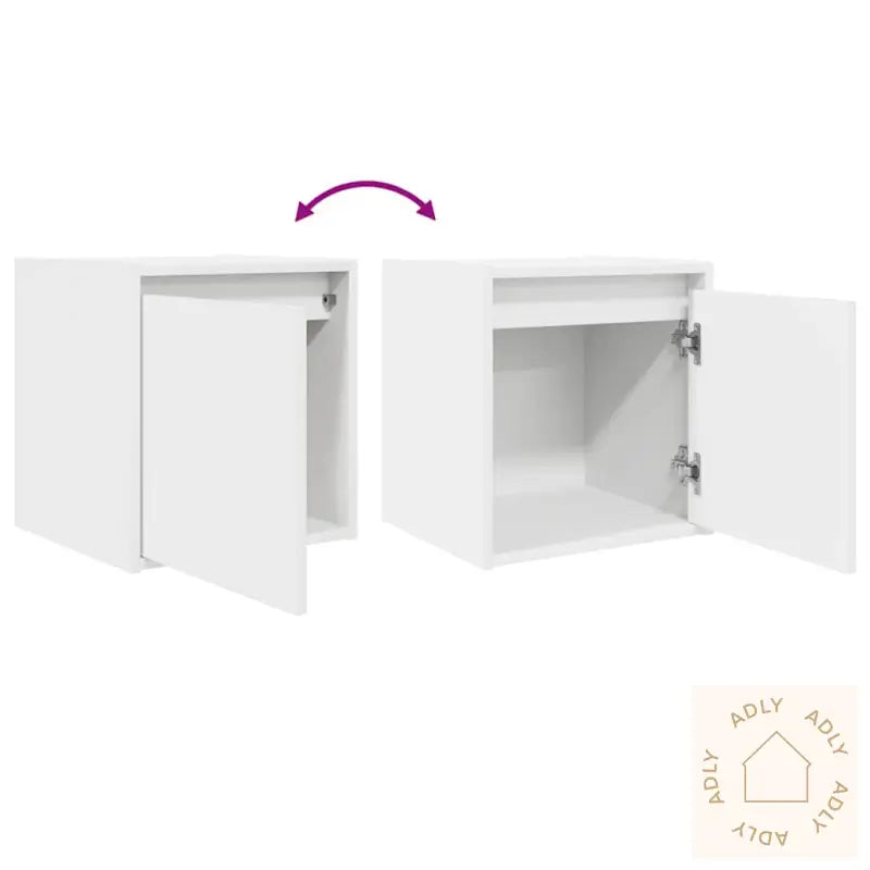 Veggmontert Nattbord 2 Stk Hvit 38X34X40 Cm