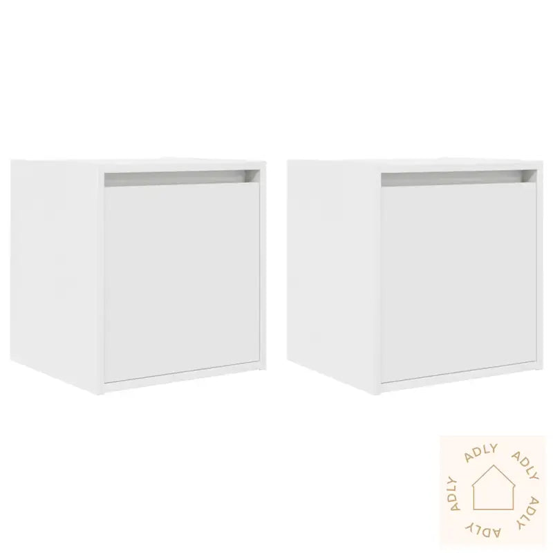 Veggmontert Nattbord 2 Stk Hvit 38X34X40 Cm