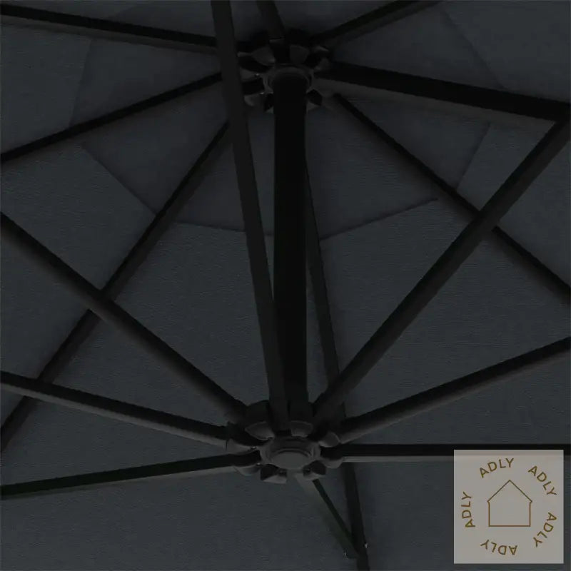 Vegghengt Hageparasoll Med Led 300 Cm Antrasitt