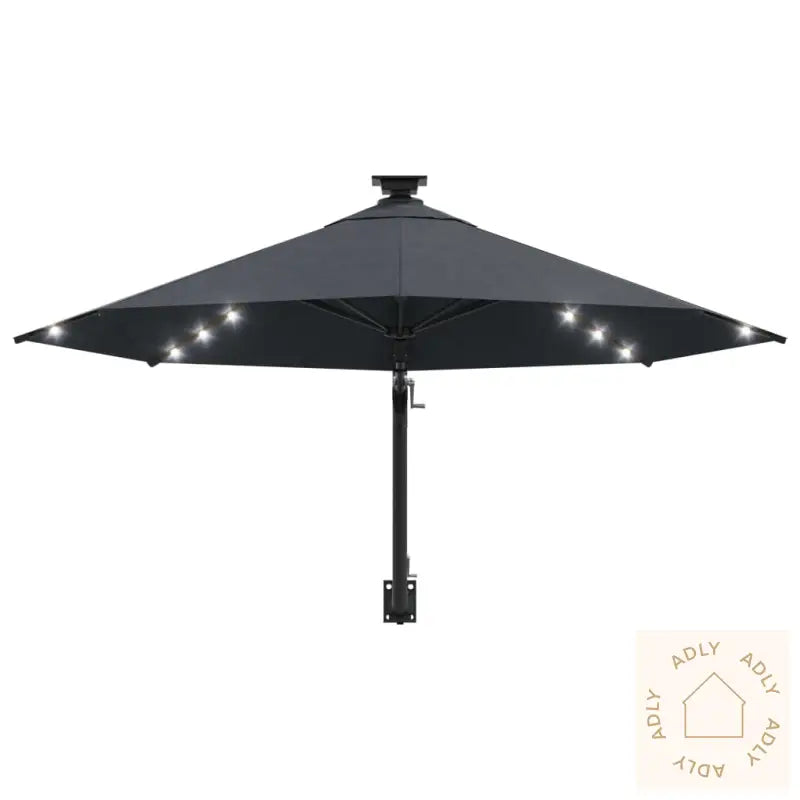 Vegghengt Hageparasoll Med Led 300 Cm Antrasitt