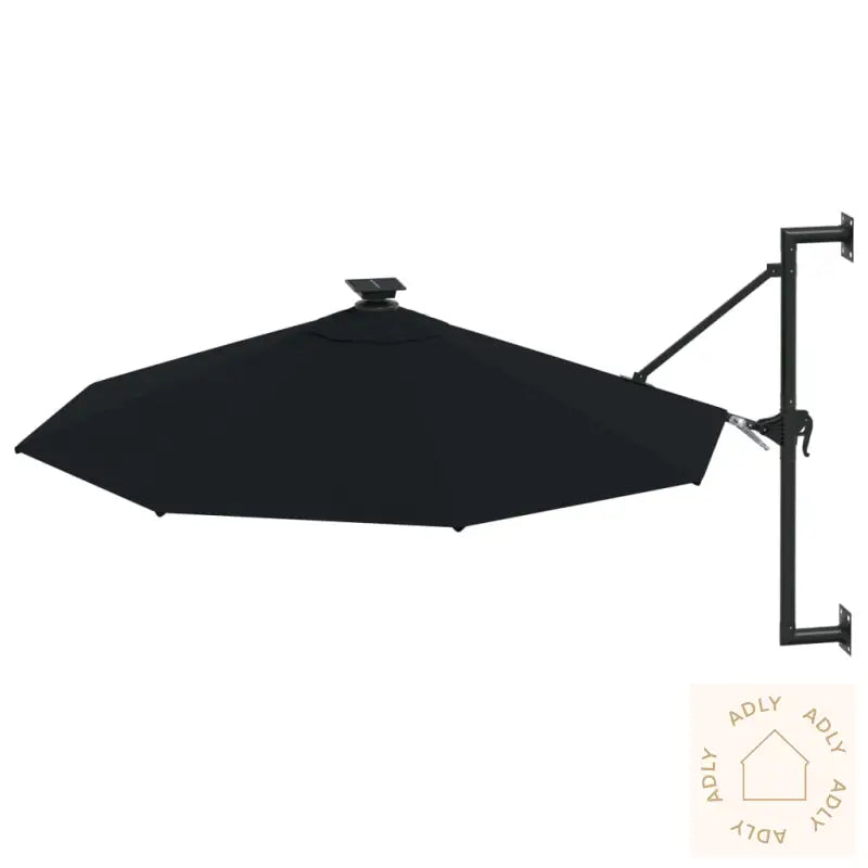Vegghengt Hageparasoll Med Led 300 Cm Svart