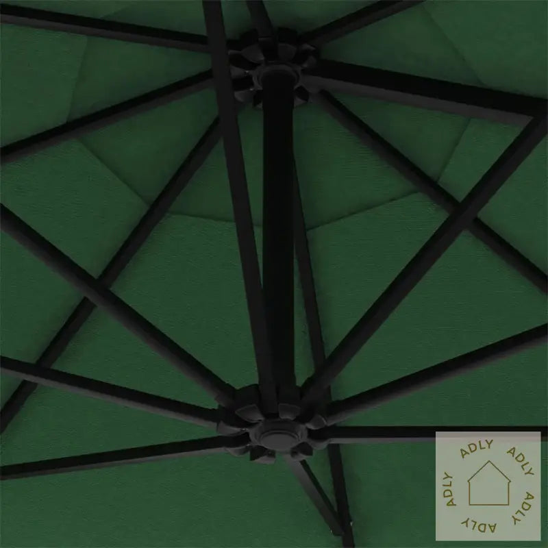 Vegghengt Hageparasoll Med Led 300 Cm Grønn