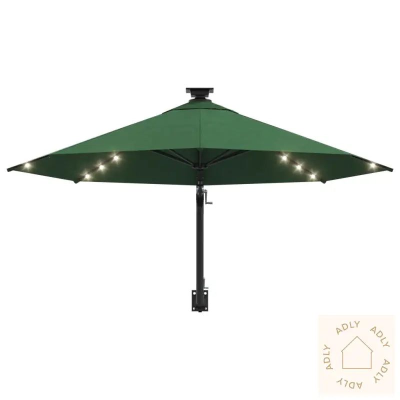 Vegghengt Hageparasoll Med Led 300 Cm Grønn