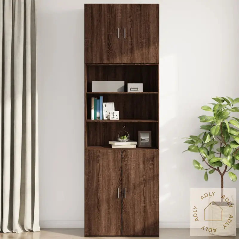 Veggskap Brun Eik 80X42,5X64 Cm Konstruert Tre