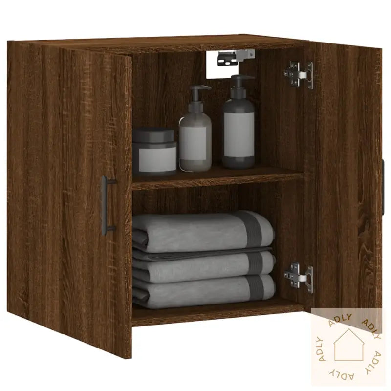 Veggskap Brun Eik 60X31X60 Cm Konstruert Tre
