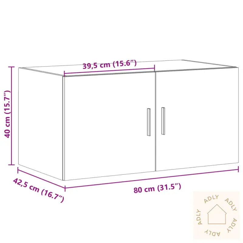Veggskap Sonoma Eik 80X42,5X40 Cm Konstruert Tre