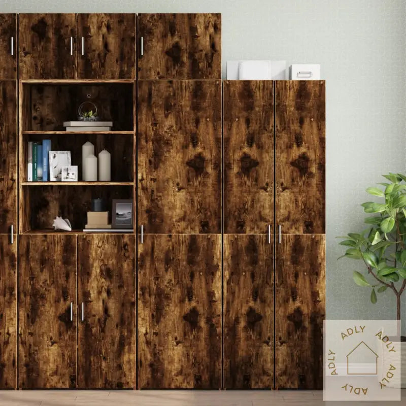 Veggskap Røkt Eik 50X42,5X40 Cm Konstruert Tre