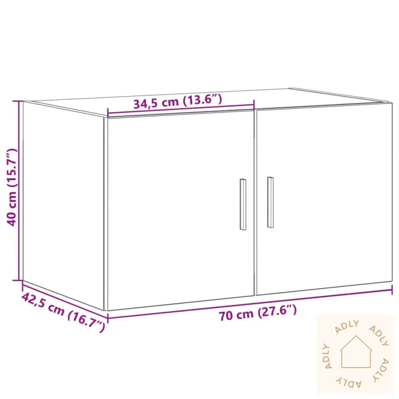 Veggskap Hvit 70X42,5X40 Cm Konstruert Tre