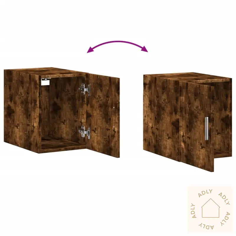 Veggskap Røkt Eik 30X42,5X40 Cm Konstruert Tre