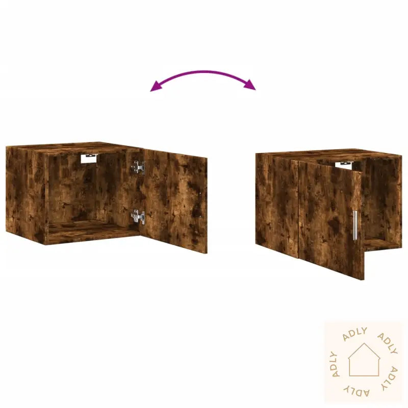 Veggskap Røkt Eik 50X42,5X40 Cm Konstruert Tre