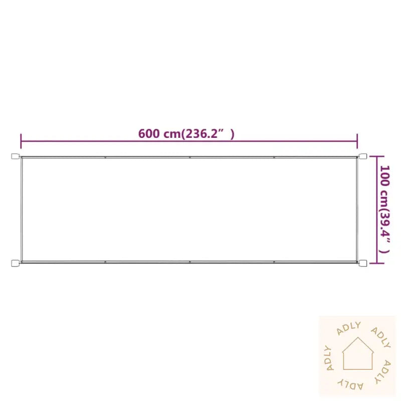 Vertikal Markise Blå 100X600 Cm Oxfordstoff