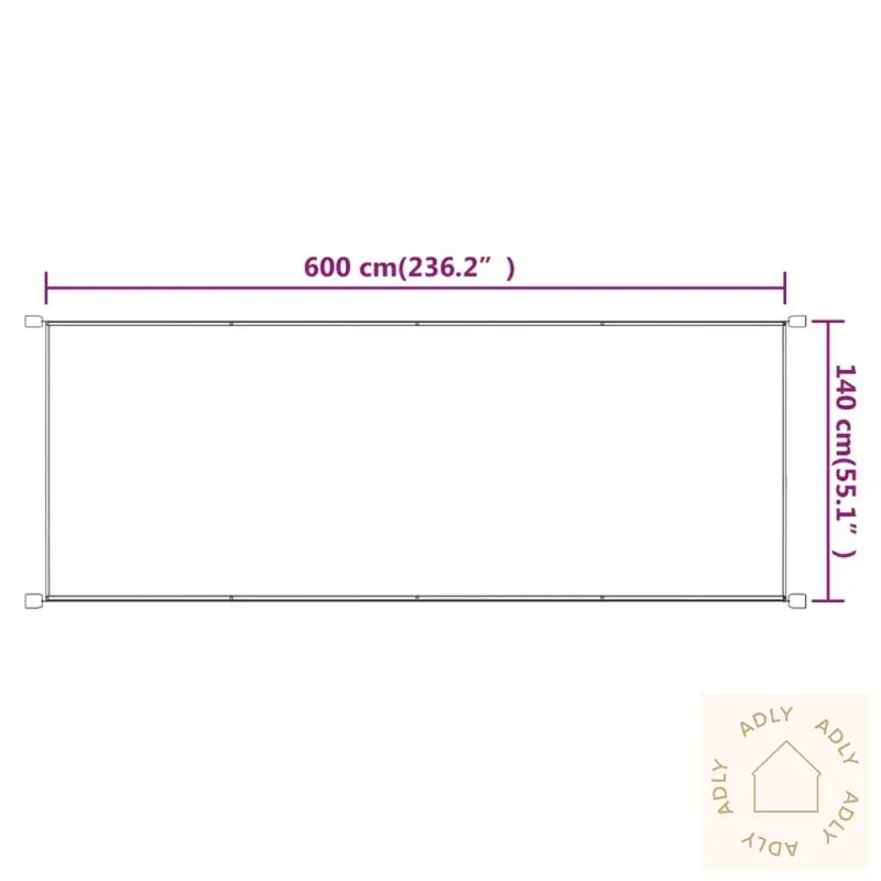 Vertikal Markise Gråbrun 140X600 Cm Oxfordstoff