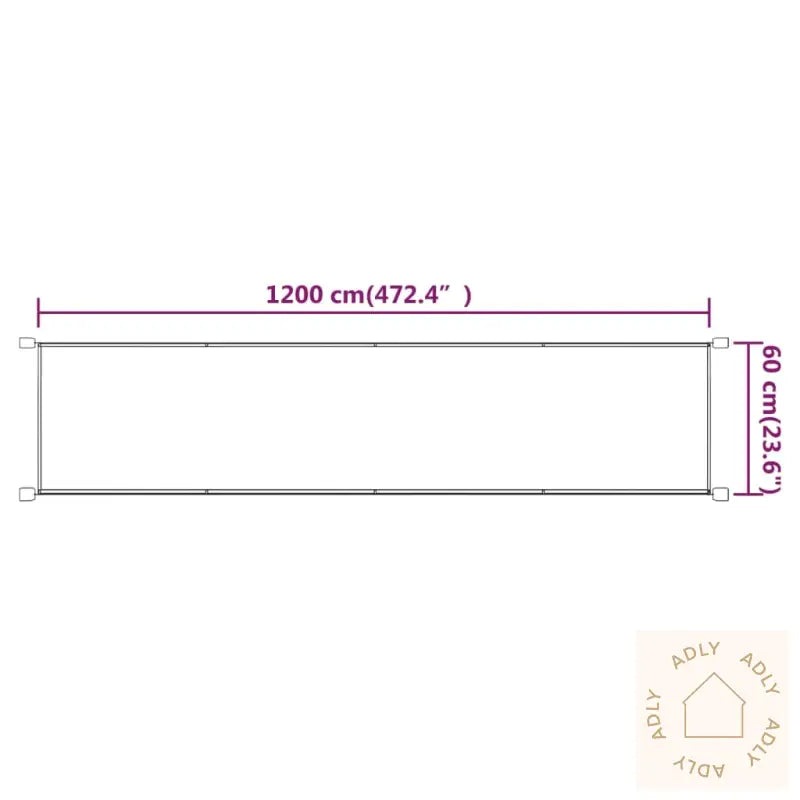 Vertikal Markise Gråbrun 60X1200 Cm Oxfordstoff