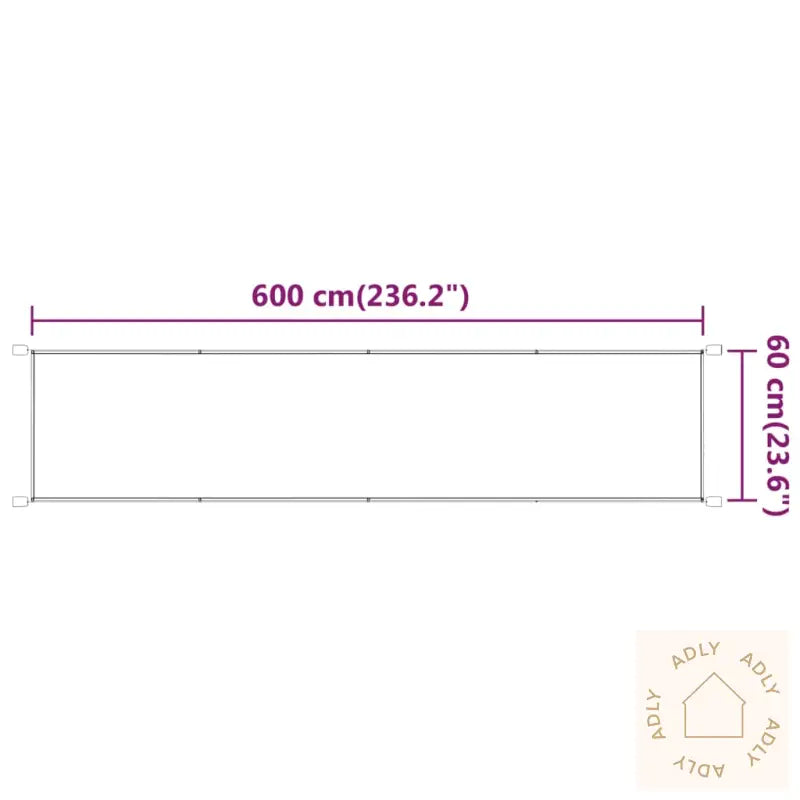 Vertikal Markise Beige 60X600 Cm Oxfordstoff