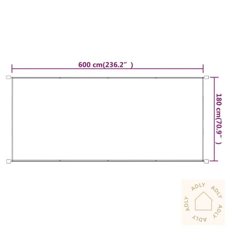 Vertikal Markise Blå 180X600 Cm Oxfordstoff