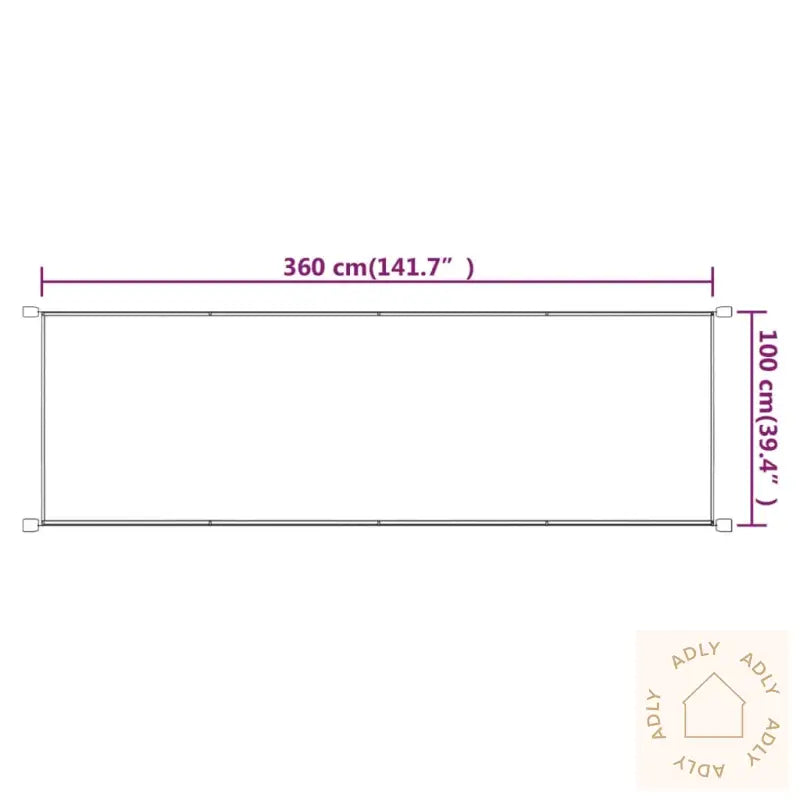 Vertikal Markise Blå 100X360 Cm Oxfordstoff