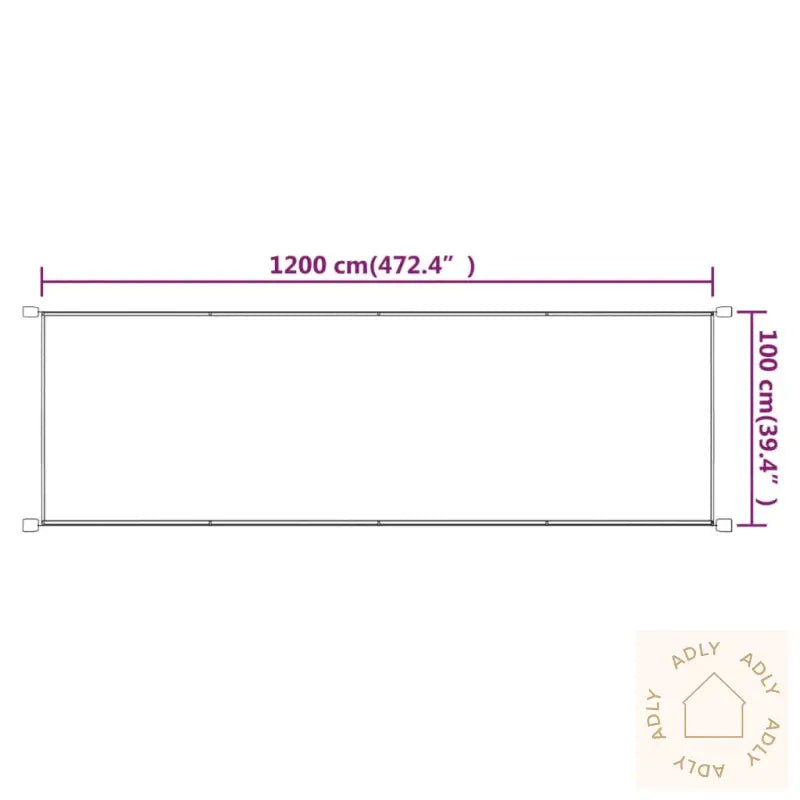 Vertikal Markise Gråbrun 100X1200 Cm Oxfordstoff