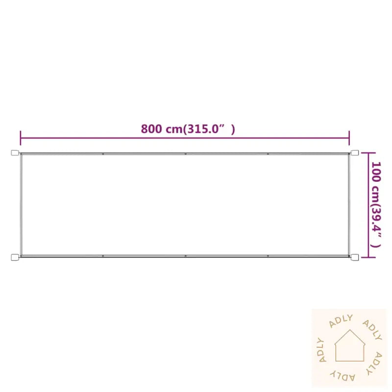 Vertikal Markise Blå 100X800 Cm Oxfordstoff