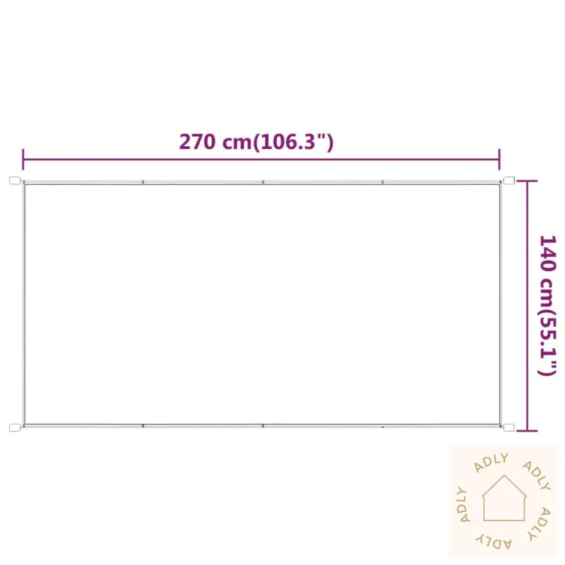 Vertikal Markise Hvit 140X270 Cm Oxfordstoff