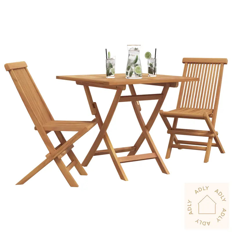 3 Deler Sammenleggbart Hagebistrosett Solid Akasietre
