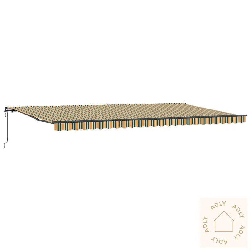 Automatisk Uttrekkbar Markise Grønn Og Gul 600X350 Cm