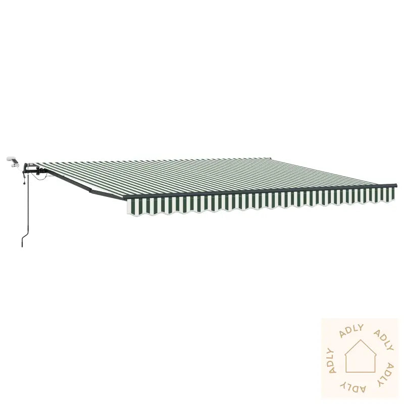 Automatisk Uttrekkbar Markise Med Led Grønn Og Hvit 400X300 Cm