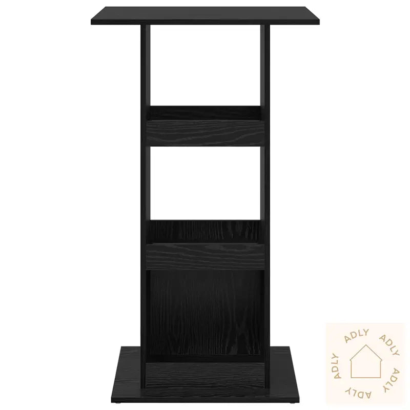Barbord Med Oppbevaring Svart Eik 60X60X102 Cm Konstruert Tre
