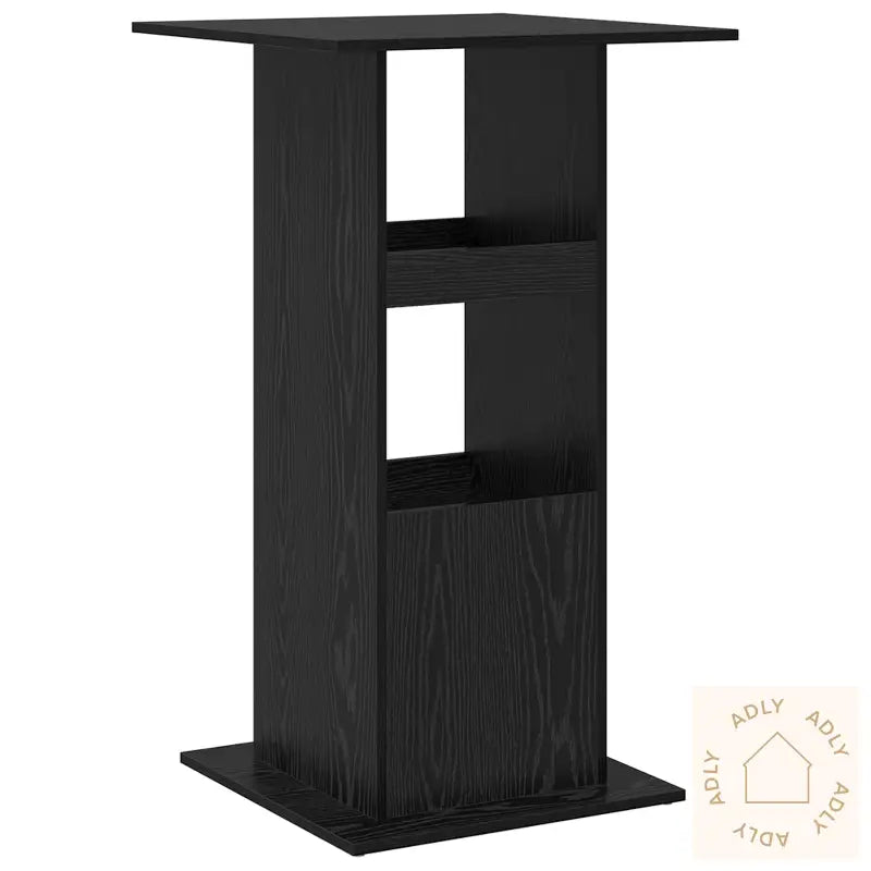 Barbord Med Oppbevaring Svart Eik 60X60X102 Cm Konstruert Tre