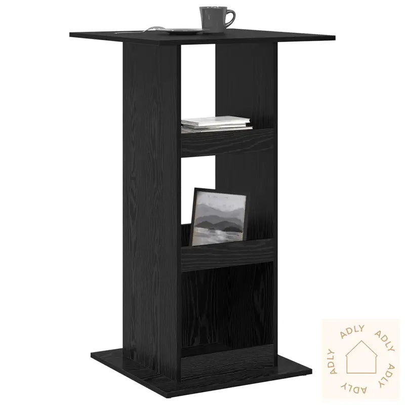 Barbord Med Oppbevaring Svart Eik 60X60X102 Cm Konstruert Tre