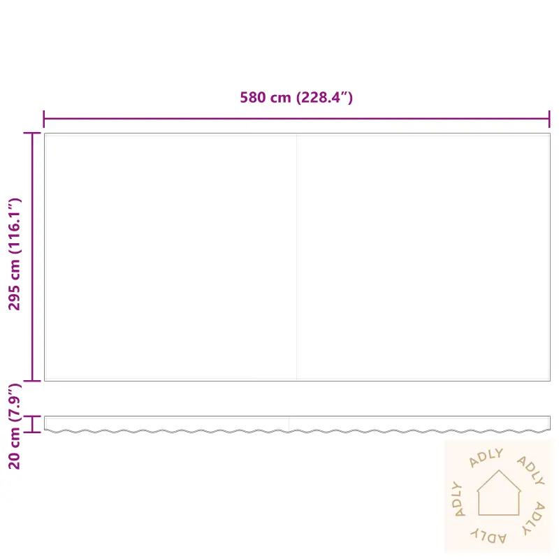 Erstatningsmarkise For 6X3 M Ramme Beige