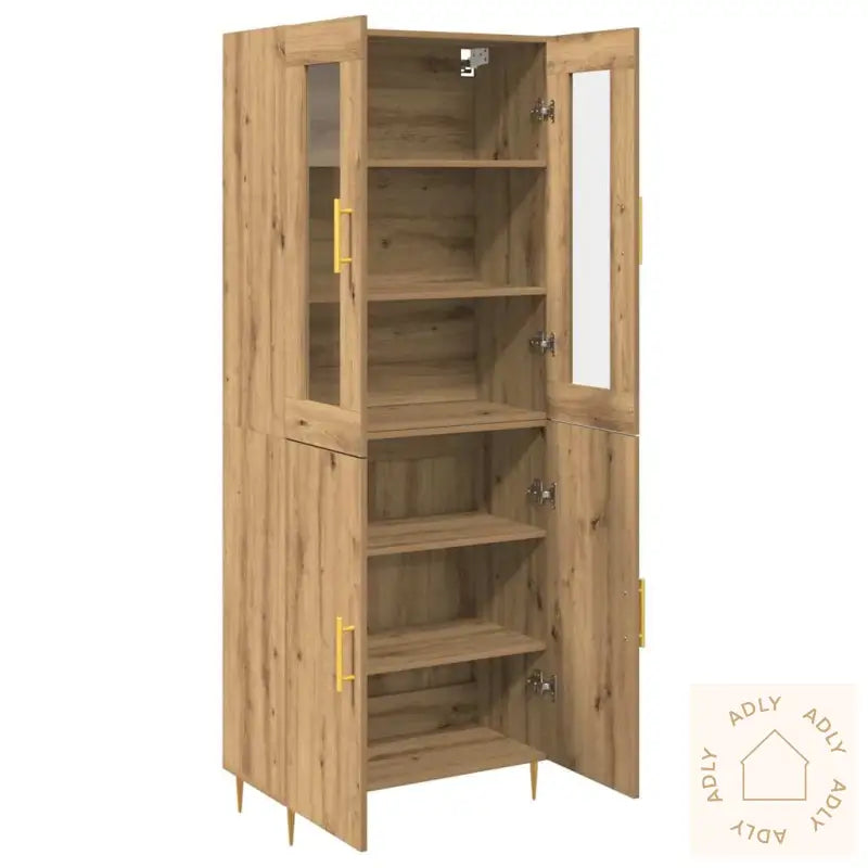 Highboard Håndlaget Eik 69.5X34X180 Cm Konstruert Tre