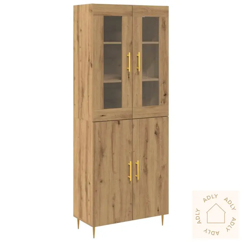 Highboard Håndlaget Eik 69.5X34X180 Cm Konstruert Tre