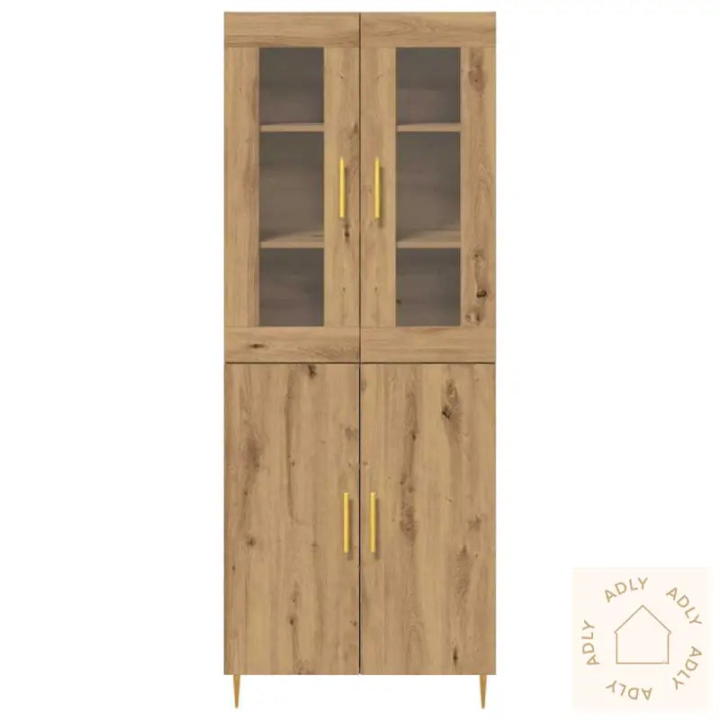 Highboard Håndlaget Eik 69.5X34X180 Cm Konstruert Tre