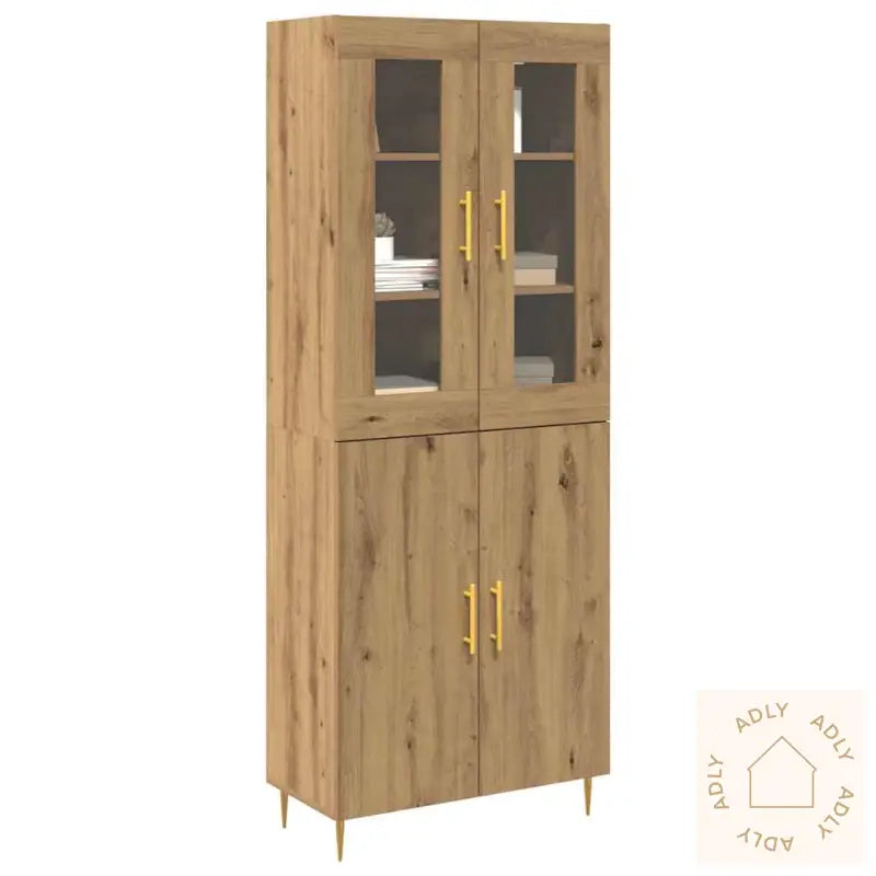 Highboard Håndlaget Eik 69.5X34X180 Cm Konstruert Tre