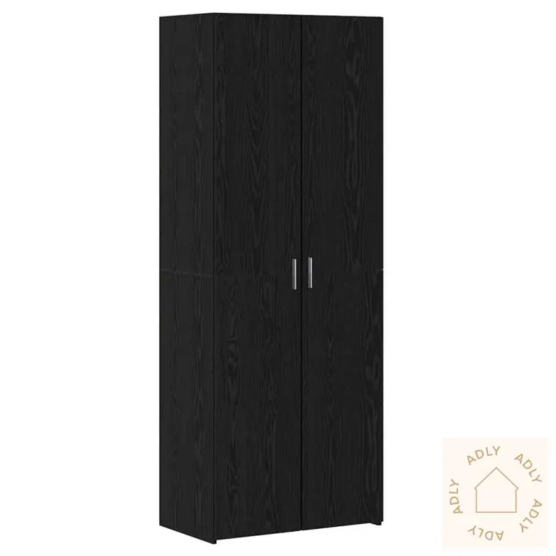 Høyskap Svart Eik 70X42.5X185 Cm Konstruert Tre