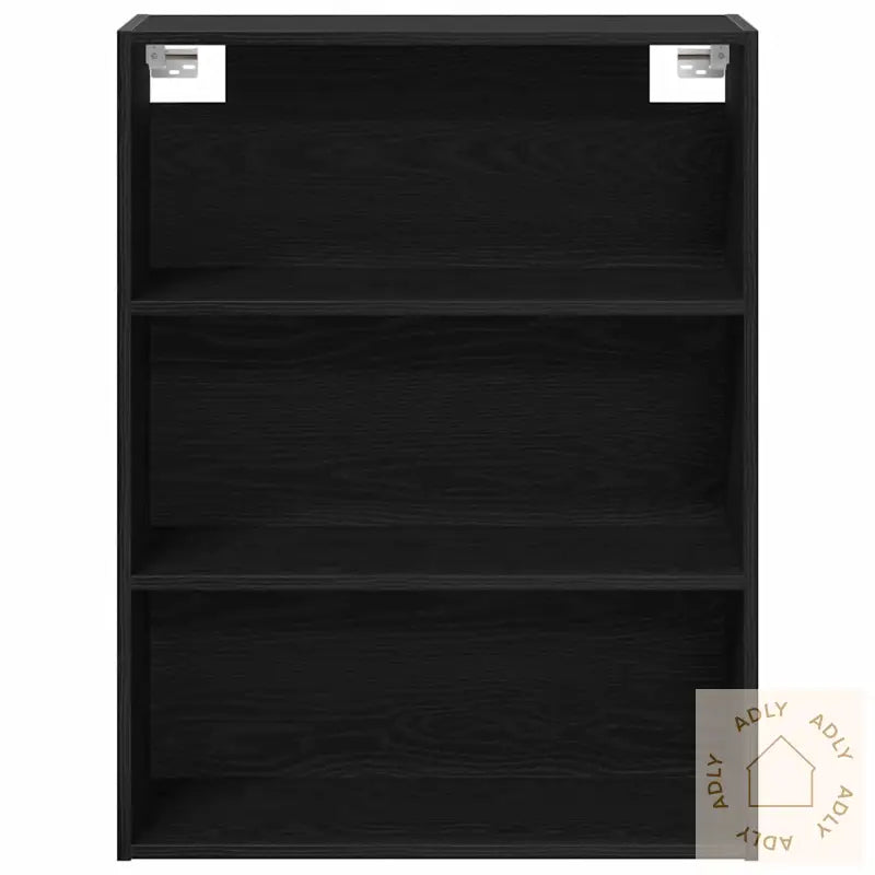 Høyskap Svart Eik 69.5X34X180 Cm Konstruert Tre