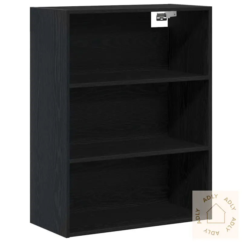 Høyskap Svart Eik 69.5X34X180 Cm Konstruert Tre