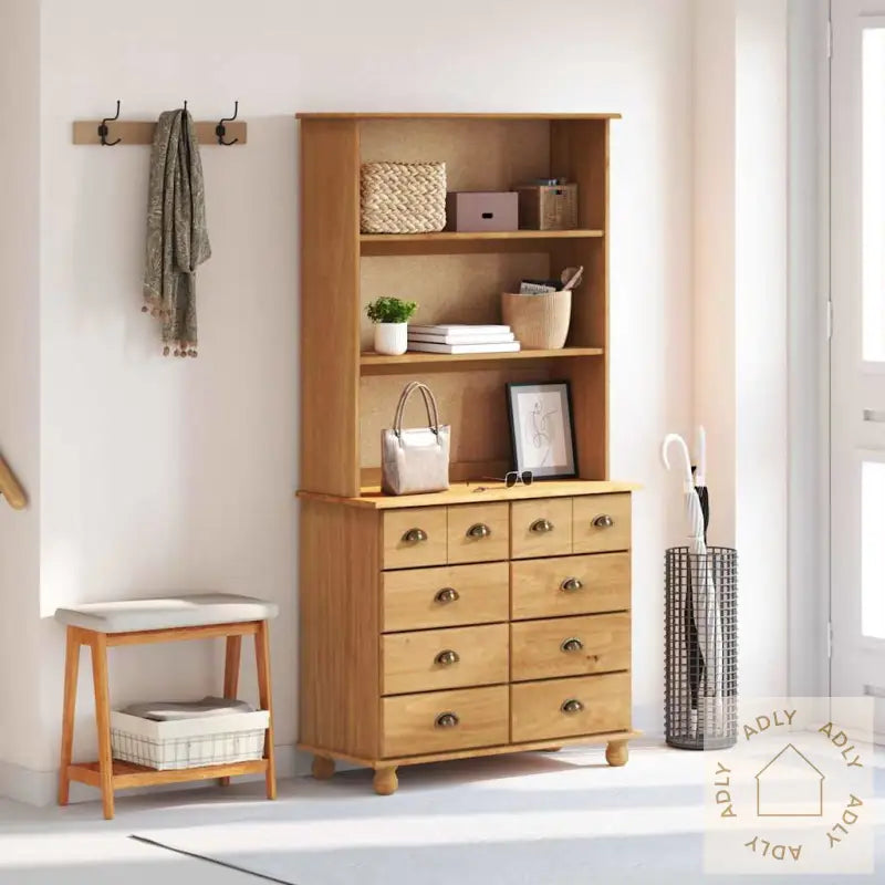 Hutch 'Askim'honningbrun 91X40X183 Cm Massivt Furu