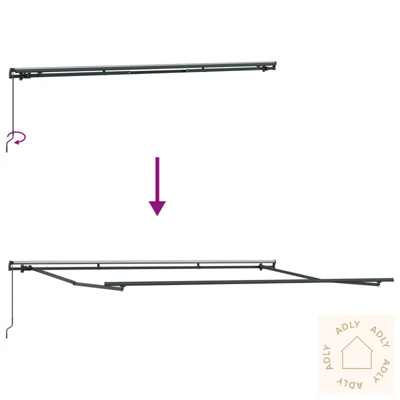 Manuell Uttrekkbar Markise Beige 450X350 Cm